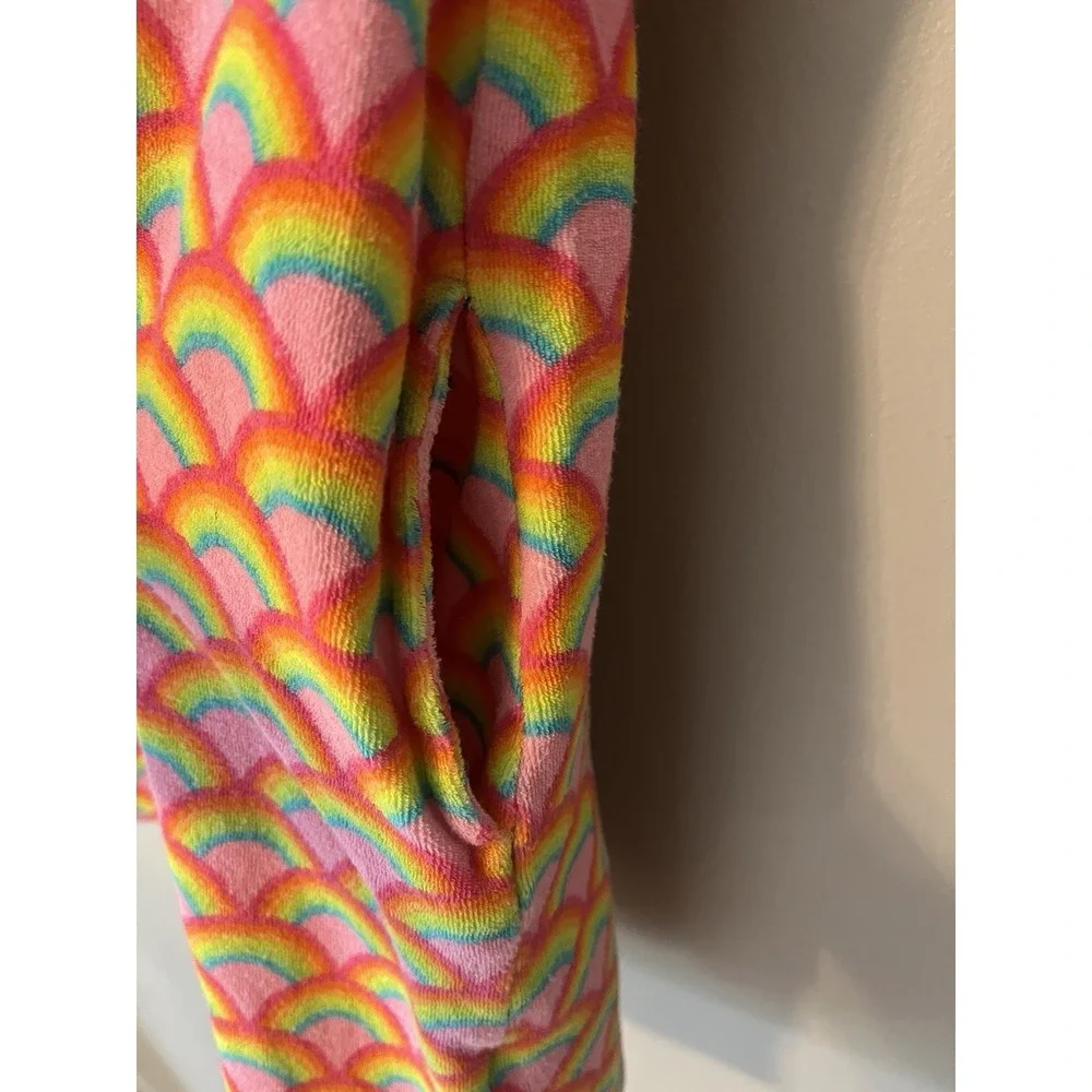 Lands' End Rainbow Hooded Swim Cover-Up Terry Cloth Girl's Size M (8)
